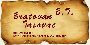 Bratovan Tasovac vizit kartica